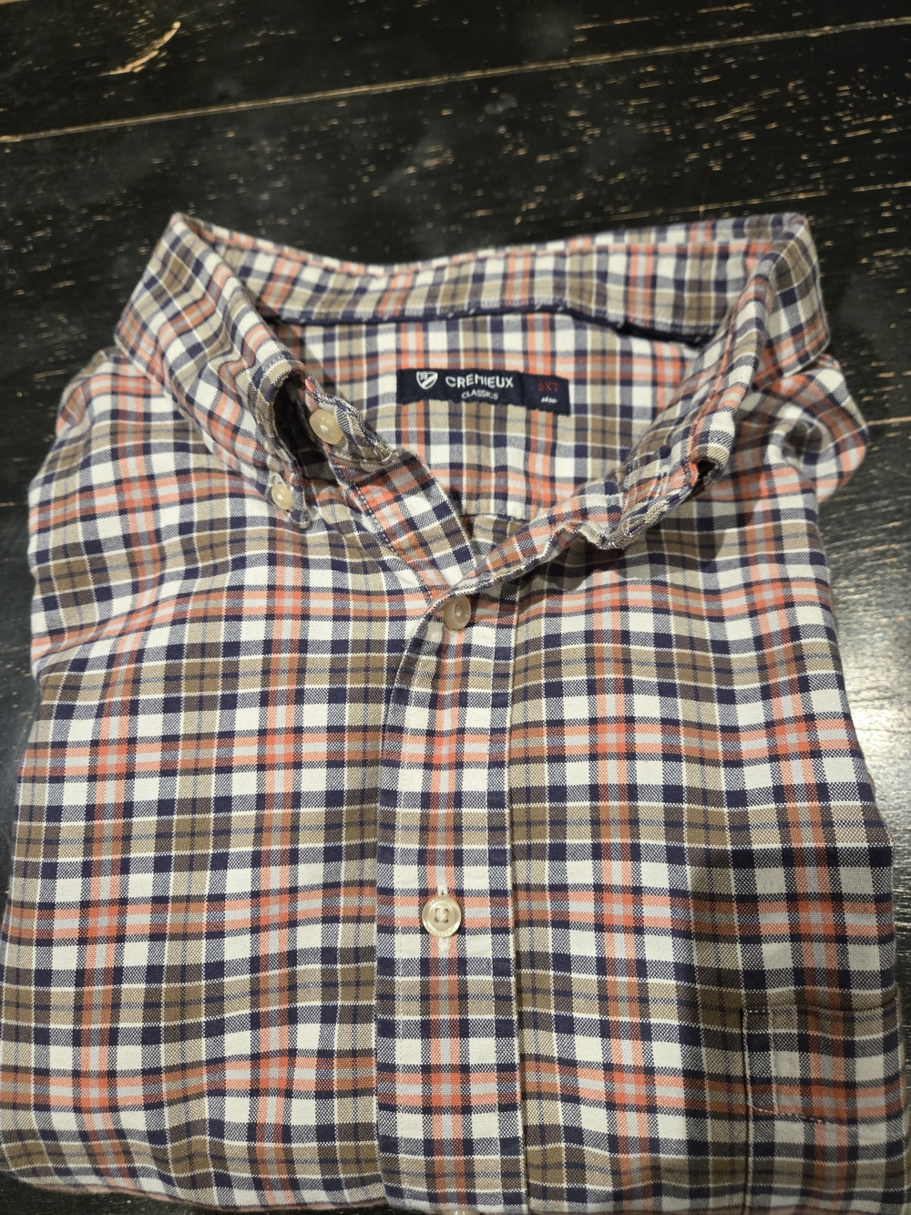 Daniel Cremieux Classic Plaid Button-Down Shirt - Blue, Brown & Coral 3XT